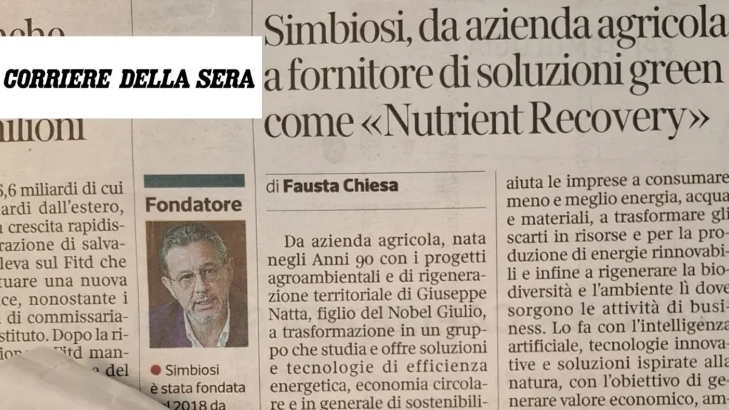 Simbiosi su Corriere della Sera a settembre 2025